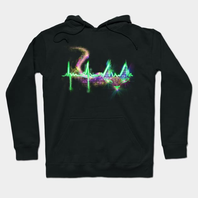 Cat kitten colorful rainbow heartbeat t-shirt Hoodie by starchildsdesigns